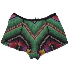 Mimi Chica Serape Baja zip back shorts with front seam details size small